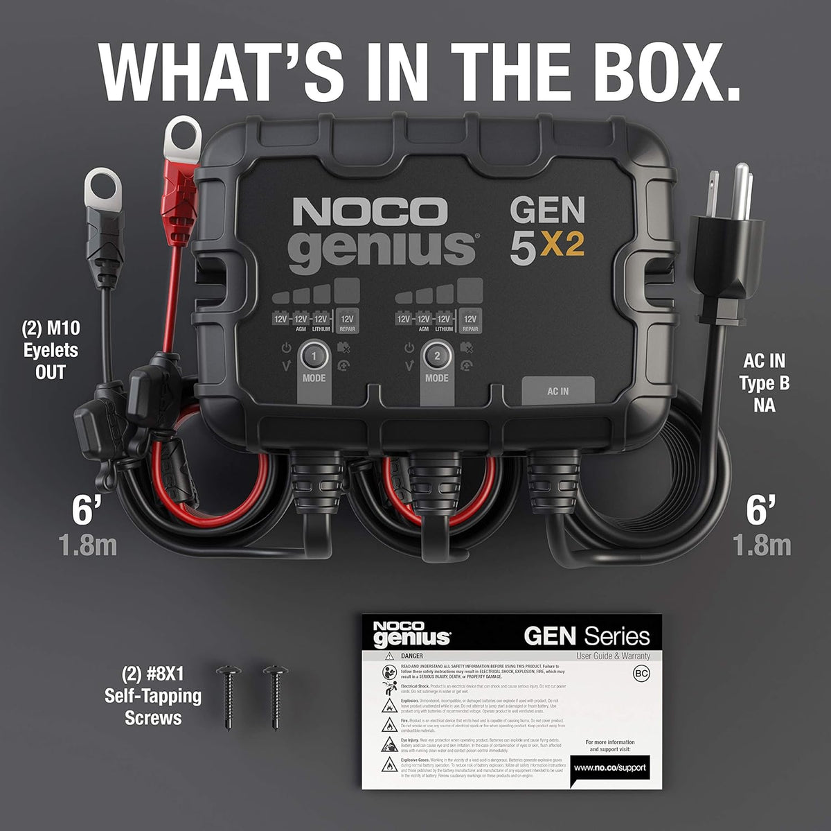 NOCO 2-Bank 10A Onboard Battery Charger