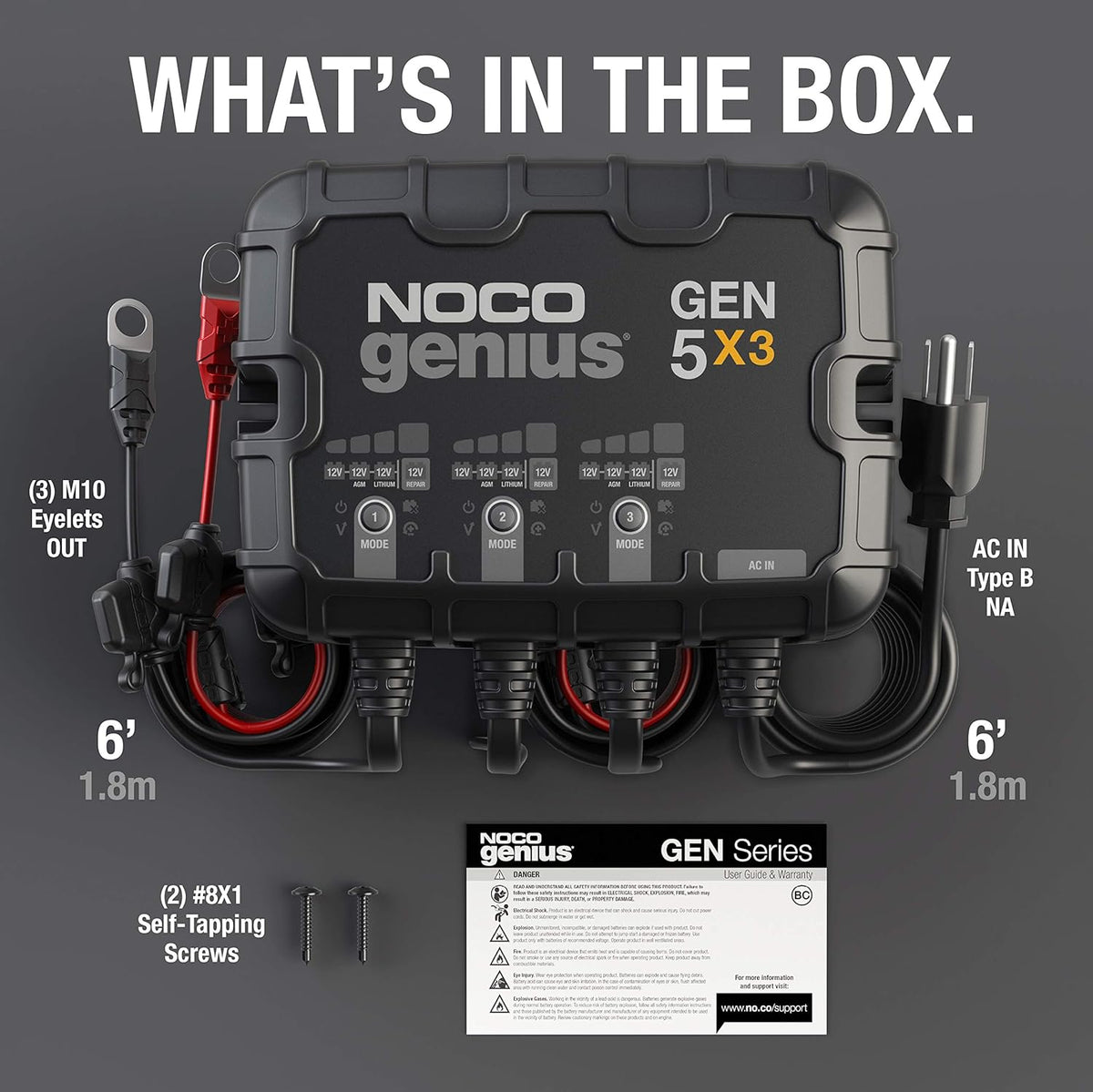 NOCO 3-Bank 15A Onboard Battery Charger