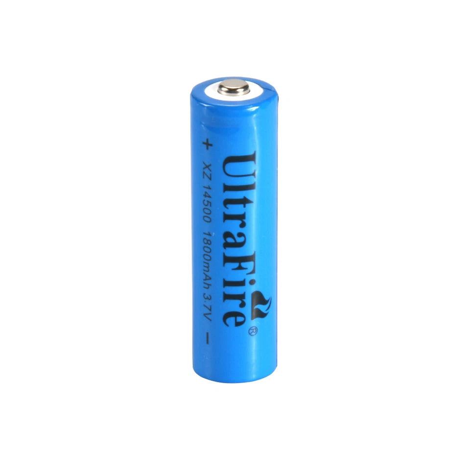 UltraFire 14500 3.7V 1800mAh Li-Ion Rechargeable Battery and Charger Set 2 Pack