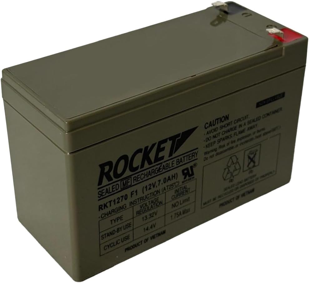 Rocket RKT1270 12V 7Ah sealed lead acid battery with F1 terminals – view 5