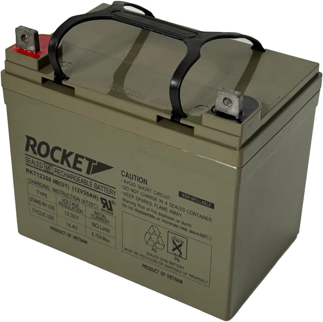 Rocket RKT12350 12V 35Ah U1 sealed lead acid battery with nut and bolt terminals – view 3