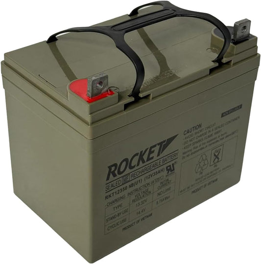 Rocket RKT12350 12V 35Ah U1 sealed lead acid battery with nut and bolt terminals
