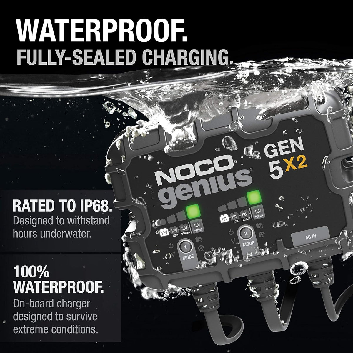 NOCO 2-Bank 10A Onboard Battery Charger