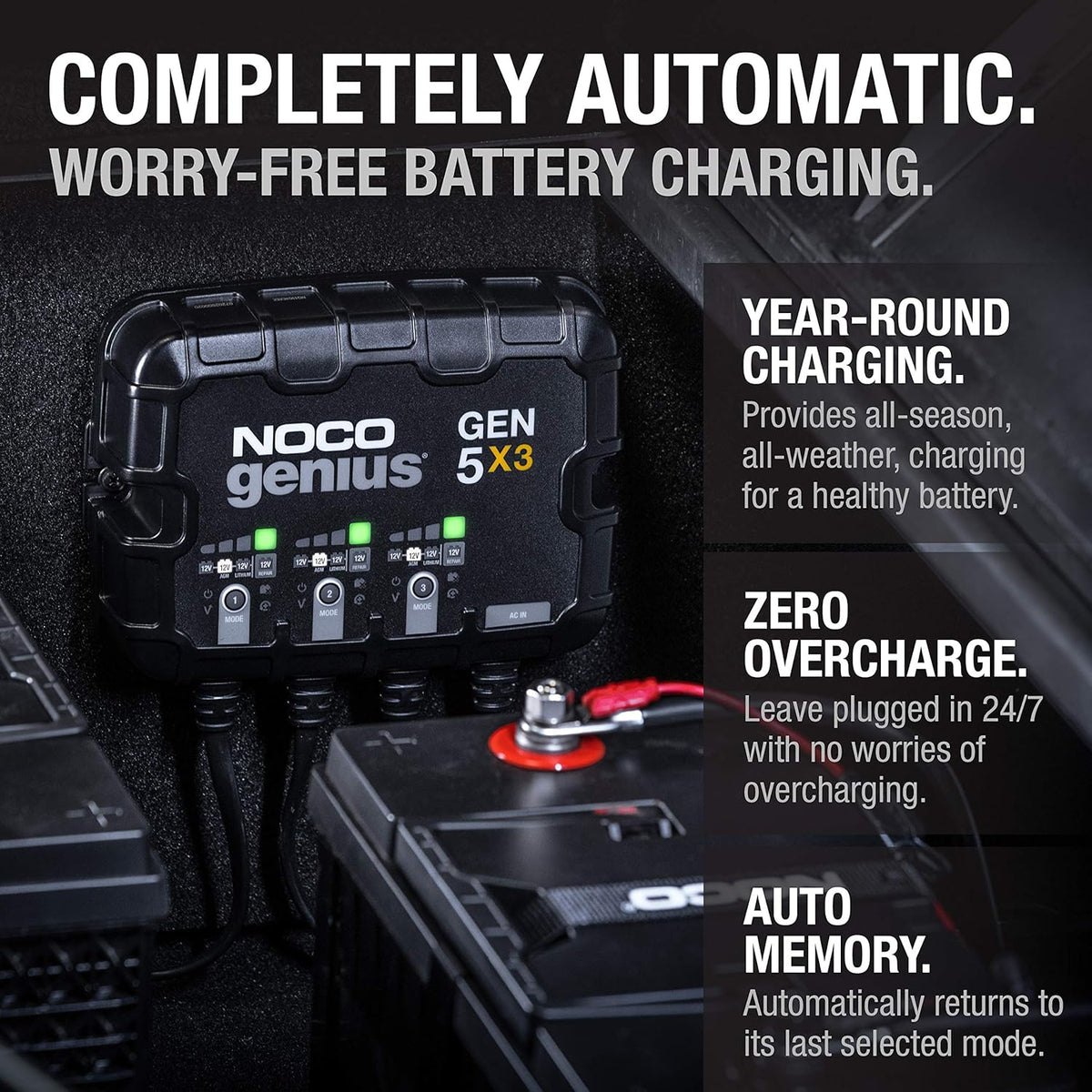 NOCO 3-Bank 15A Onboard Battery Charger