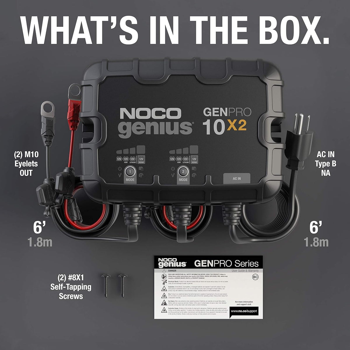 NOCO 2-Bank 20A Onboard Battery Charger