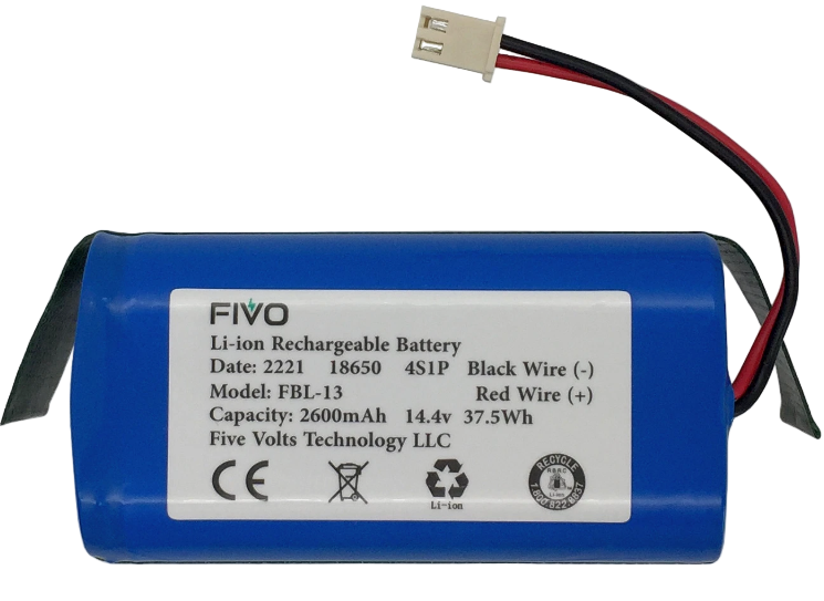 Replacement Battery for Shark Ion R75 RV85 RV850 RV750-N RVBAT850(2-prongs plug)
