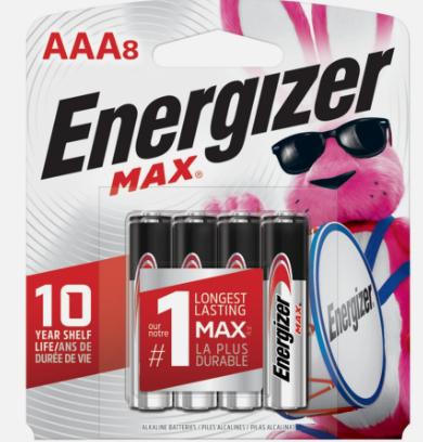8 Pack Energizer Max AAA Batteries Alkaline