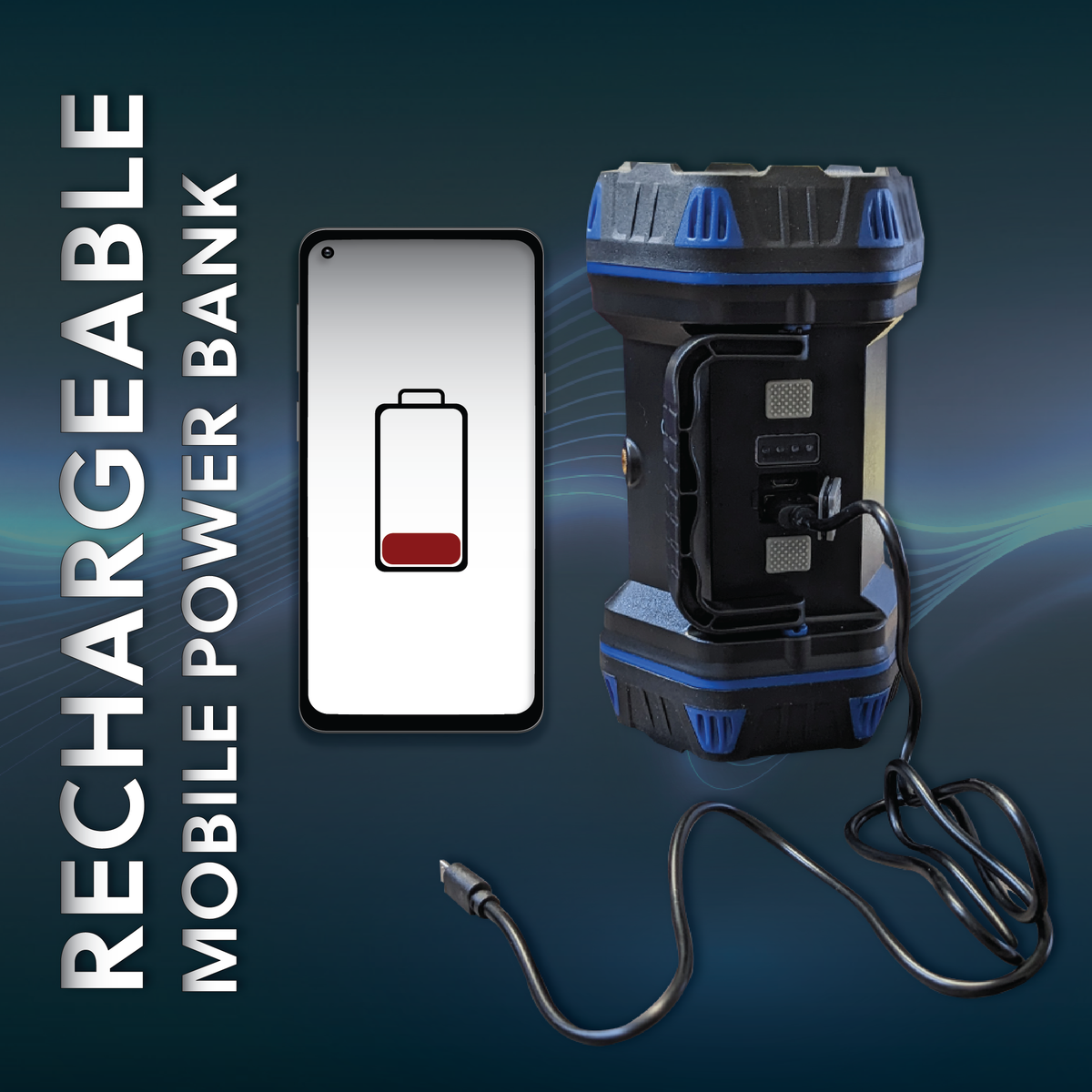 Westinghouse WF217 Rechargeable Search Light and Area Light with Built In Mobile Power Bank and 8 Adjustable Lighting Modes for Outdoor and Emergency Use