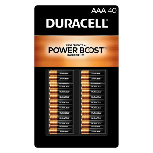 Duracell Power Boost AAA Long-Lasting Alkaline Batteries Pack of 40