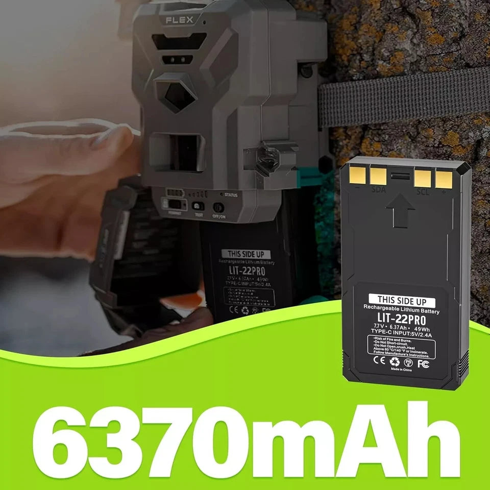 LIT-22 Rechargeable 3.7V Battery 2 Pack Compatible with Flex-M and Flex G-36 Trail Cameras