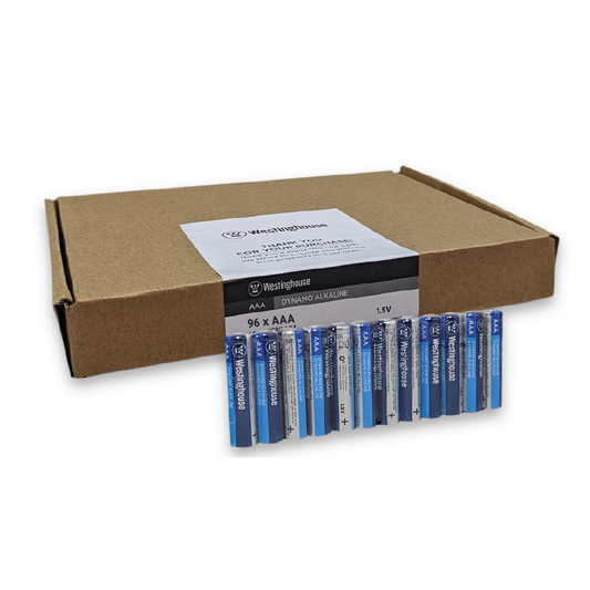 Westinghouse AAA Dynamo Alkaline Battery Box of 96 Long Lasting Power for High Drain and Everyday Devices